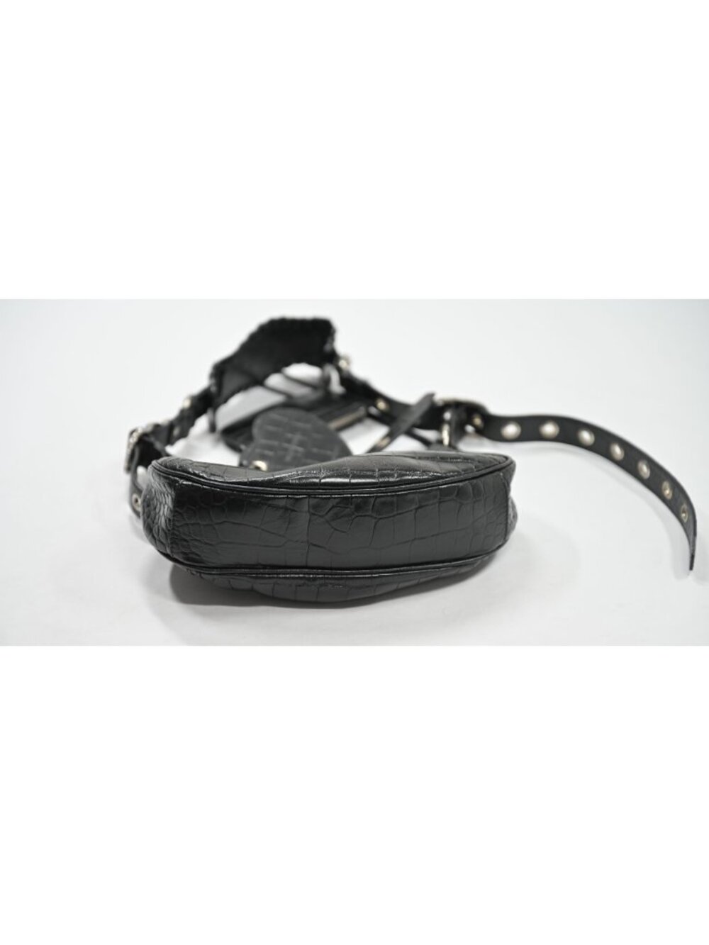 Balenciaga Le Cagole Extra Small Shoulder Bag in Black Crocodile Embossed Leathe - Picture 5 of 8